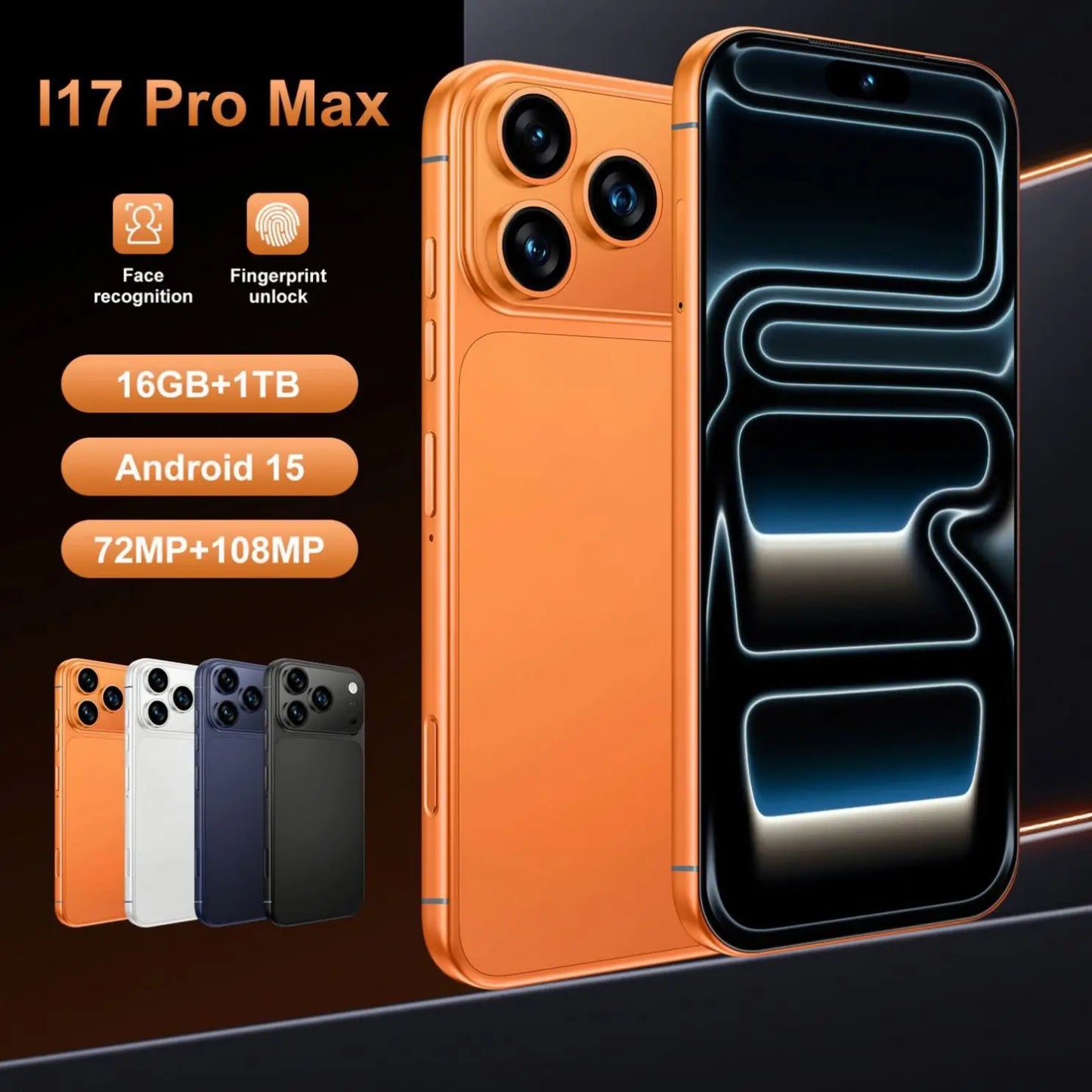 Dernières tendances : Smartphone I17 Pro, téléphone portable 4G/5G de haute qualité avec écran de 6,9 ​​pouces