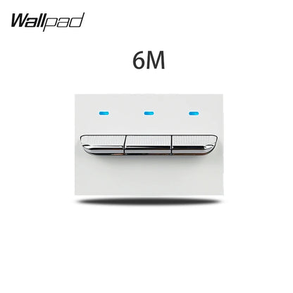 1 2 3 Gang Way Stair Cross Pass White Glass Switch DIY AU US 118*75mm 153*75mm 191*75mm Fan Dimmer Retro Switch with LED Wallpad