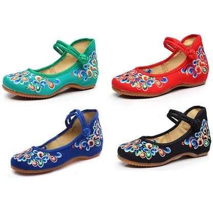 Spring autumn walking shoes women tourism female embroidery national wind single shoes cloth flats shoes zapatos mujer WSH2295