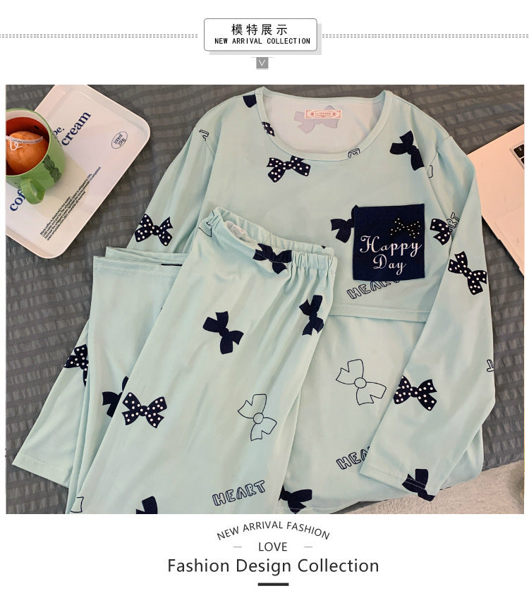 Women Nursing Pyjamas Homewear Spring Autumn Maternity Pajamas Set Cute Breastfeeding Clothes Long-sleeved Pregnancy Sleepwear
