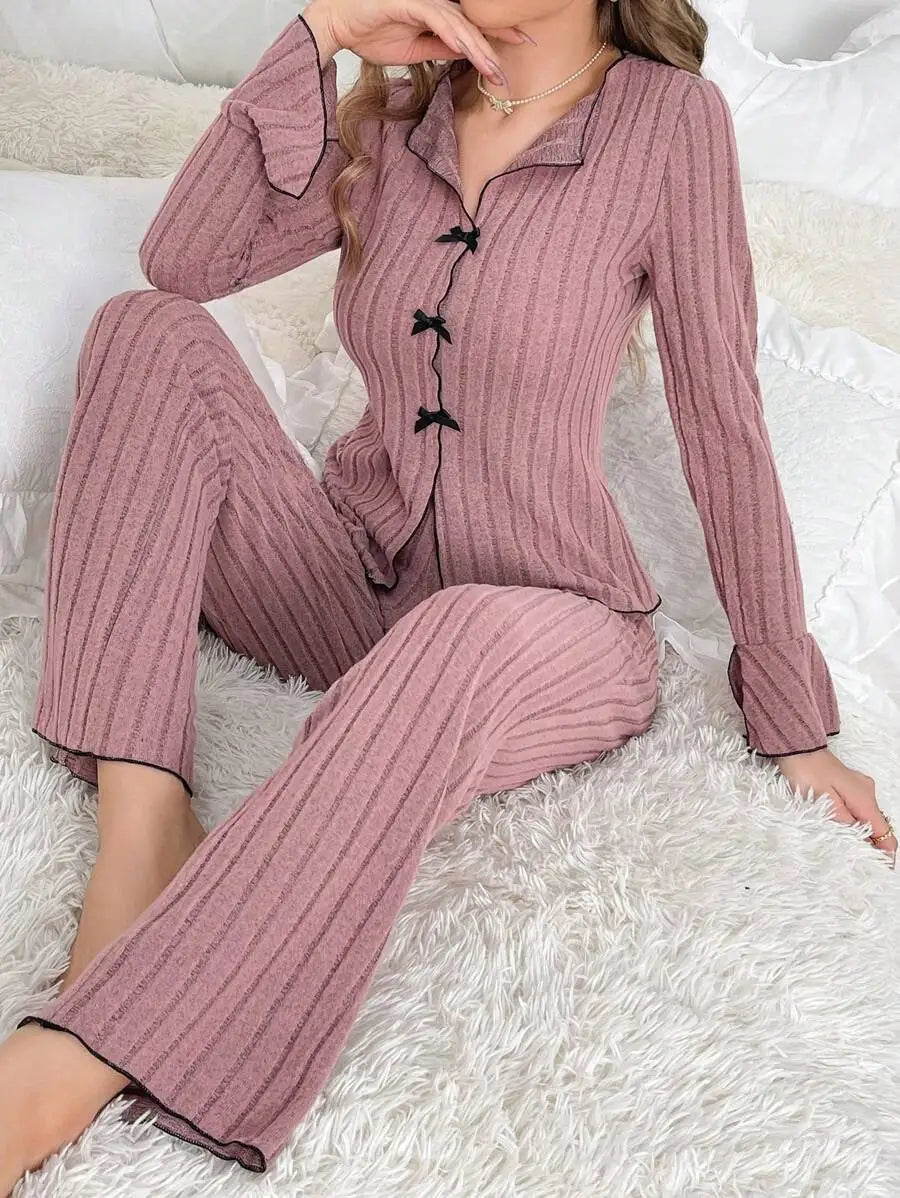 Women's Two-piece Pajamas Autumn And Winter Home Warm Casual, Fashionable And Wearable Home Clothes Set For Women