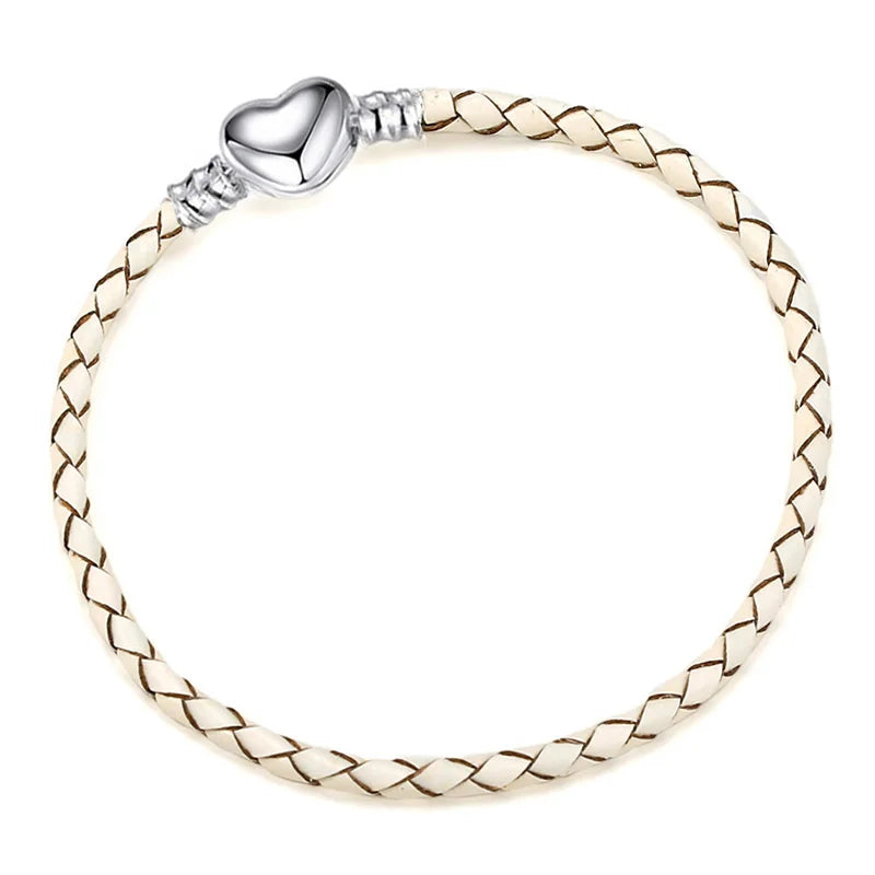 Double Circle Love Leather Rope Bracelet PU Basic Chain Accessories Valentine's Day Gift DIY Fine Jewelry