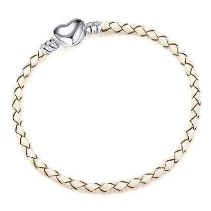 Double Circle Love Leather Rope Bracelet PU Basic Chain Accessories Valentine's Day Gift DIY Fine Jewelry