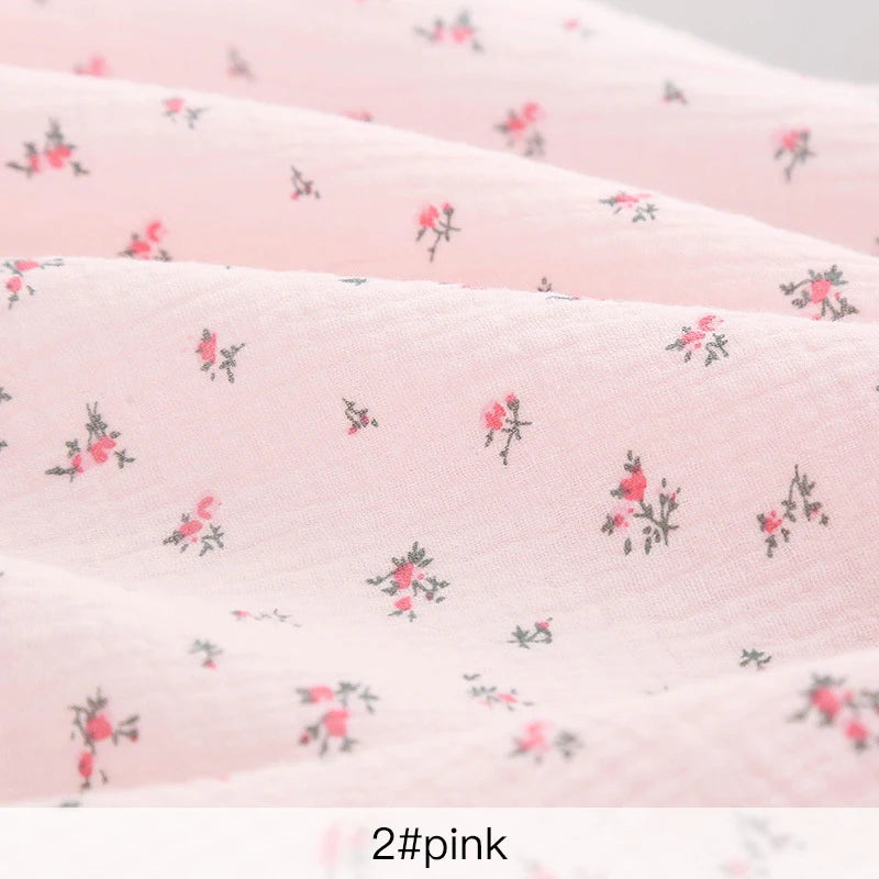 Soft Heart Print Cotton Sewing Fabric Crepe Double Layer Gauze Cloth Valentine's Day Diy Towel Material YHW300530