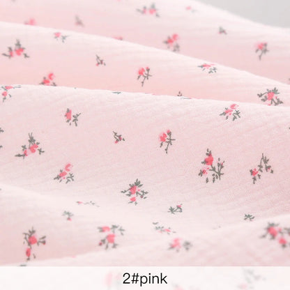 Soft Heart Print Cotton Sewing Fabric Crepe Double Layer Gauze Cloth Valentine's Day Diy Towel Material YHW300530