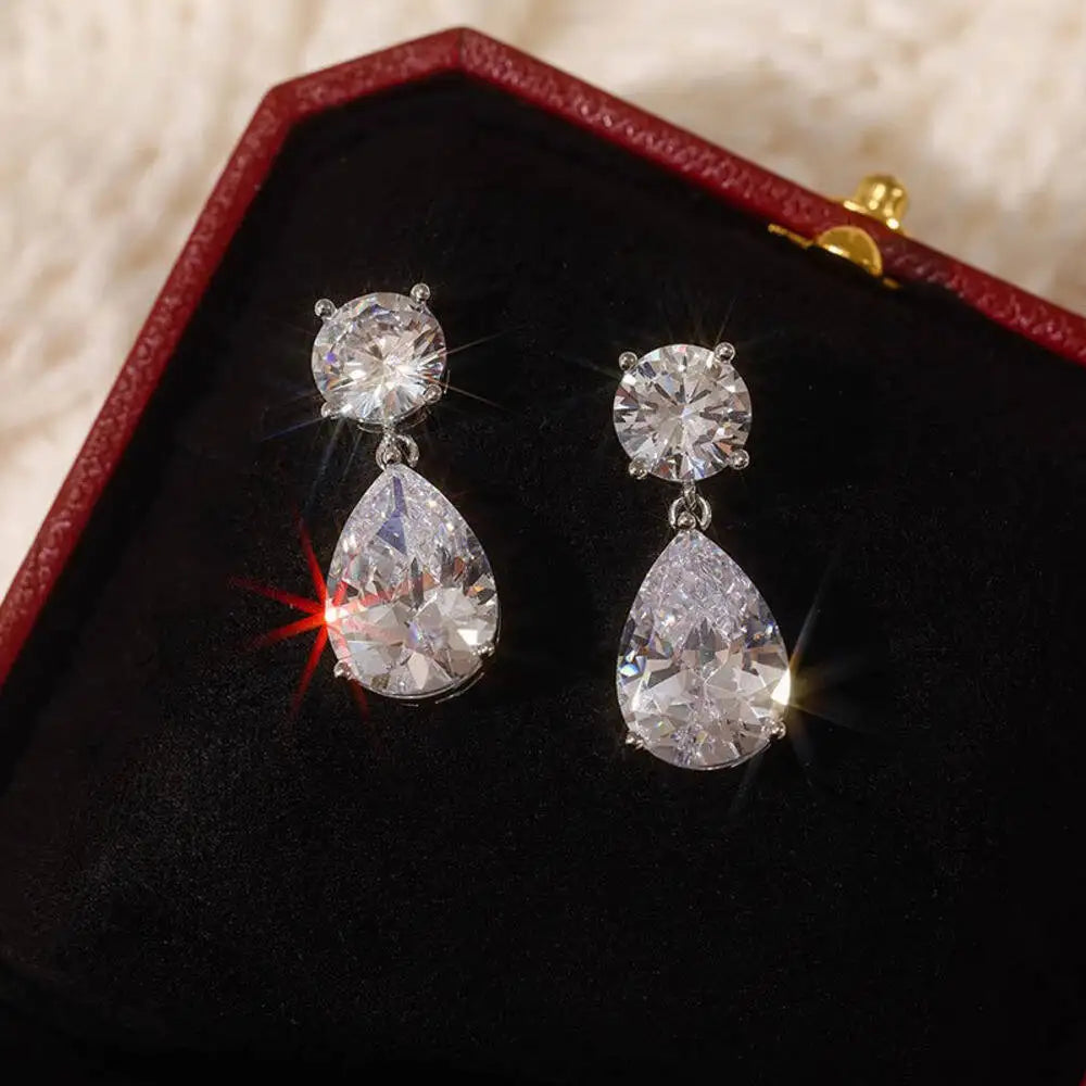 Boucles d'oreilles Taoyu en argent sterling 925 et moissanite 3 carats, pour femmes et hommes. Boucles d'oreilles pendantes en zircon, style minimaliste, bijou raffiné, diamant VVS1, cadeau idéal.