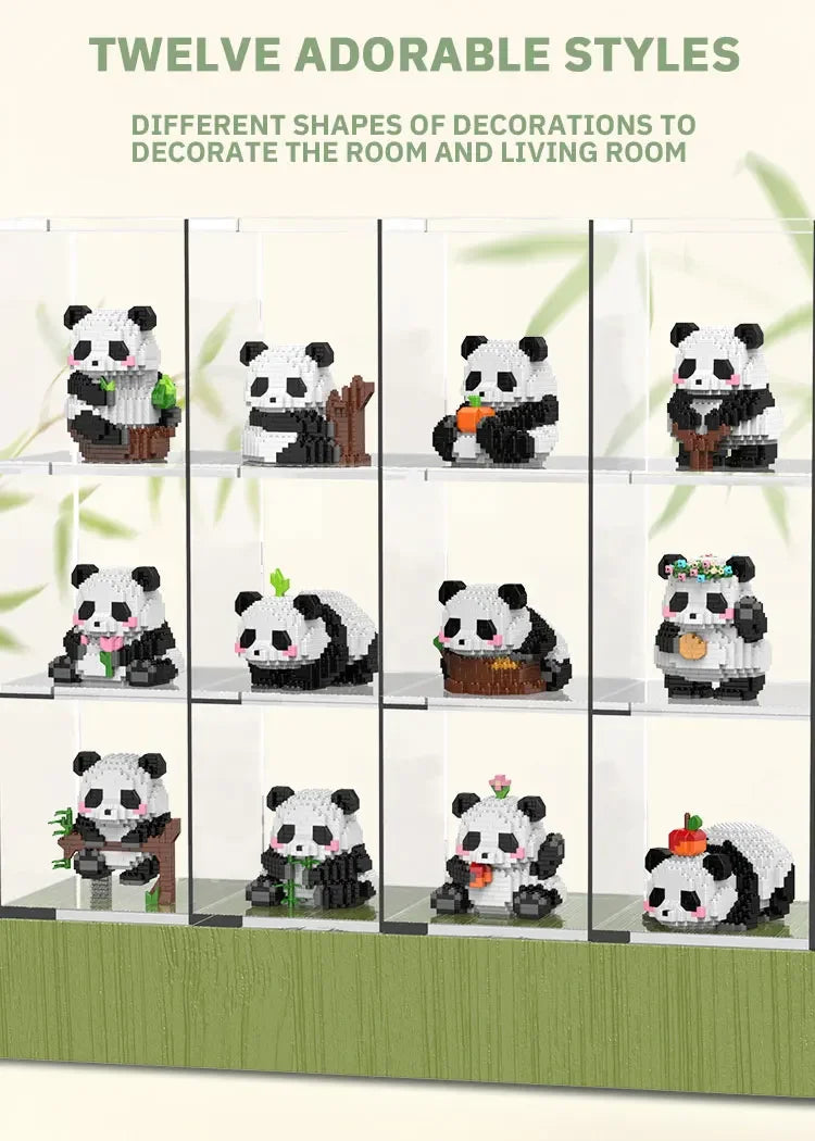 Blocs de construction Panda mignon et miniature à assembler soi-même, style chinois, jouet éducatif pour enfants.