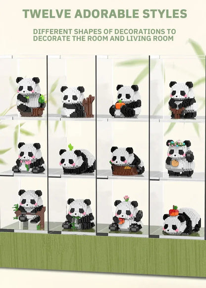 Blocs de construction Panda mignon et miniature à assembler soi-même, style chinois, jouet éducatif pour enfants.