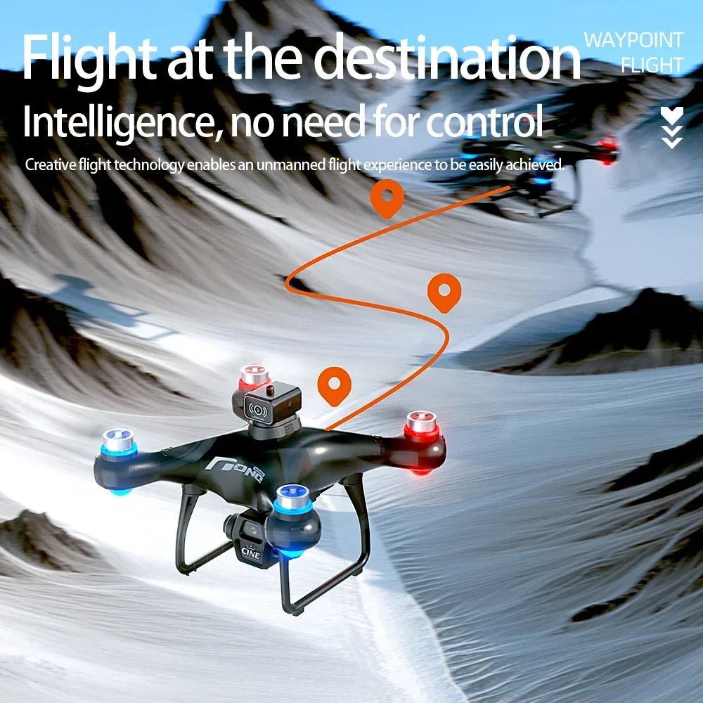 E55 Drone Mini Dual Camera 8K Aerial HD Profesional Remote Control Aircraft GPS Positioning Avoidance Brushless Motor Drone