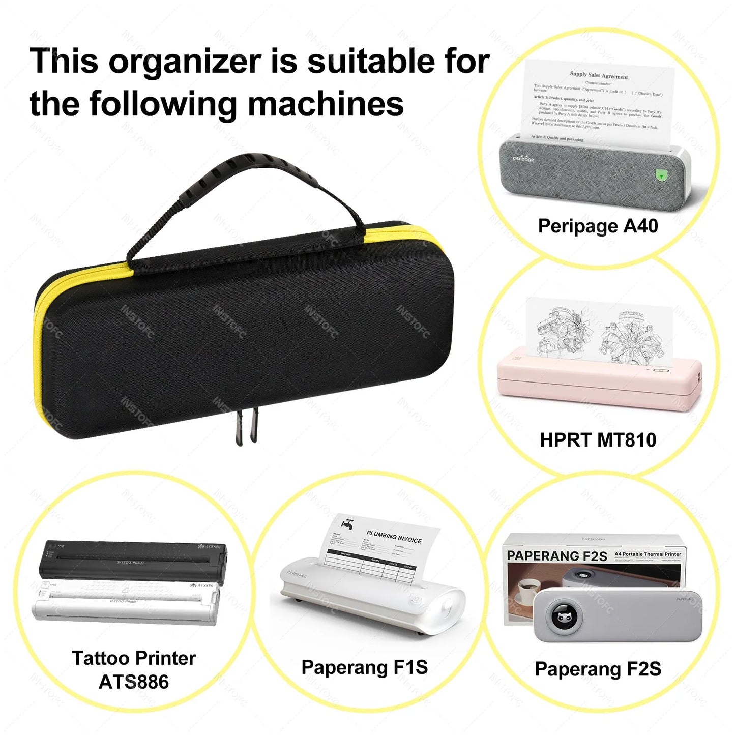 Mini Portable A4 Printer Handbag Storage Case Made Of EVA Large Capacity for A40 Tattoo Printer Peripage Travelling Carry Bag