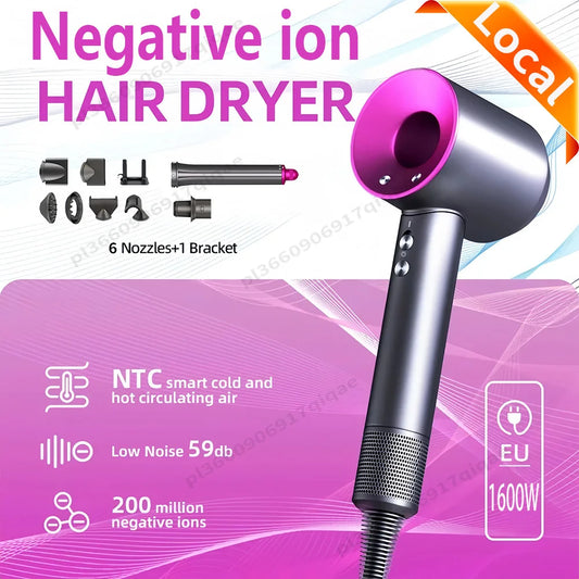1600W Professinal Leafless Hair Dryer Negative Ion Hair Care Hairdryer Home Powerful Blow dryer Styling Toos Gift For Women