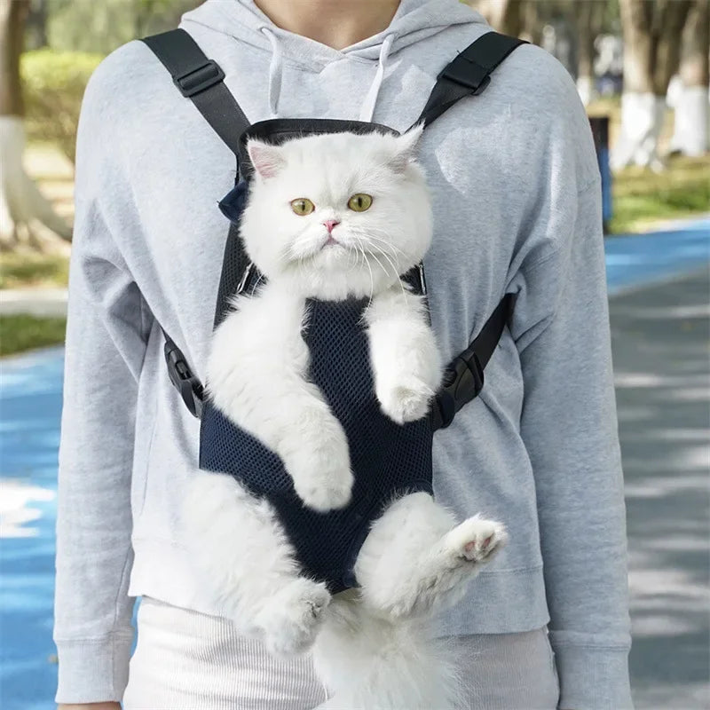 Pet Backpack Portable Portable Cat Double Shoulder bag Outdoor Travel Dog Carrier Bag Pet Dog Front Bag Mesh Backpack