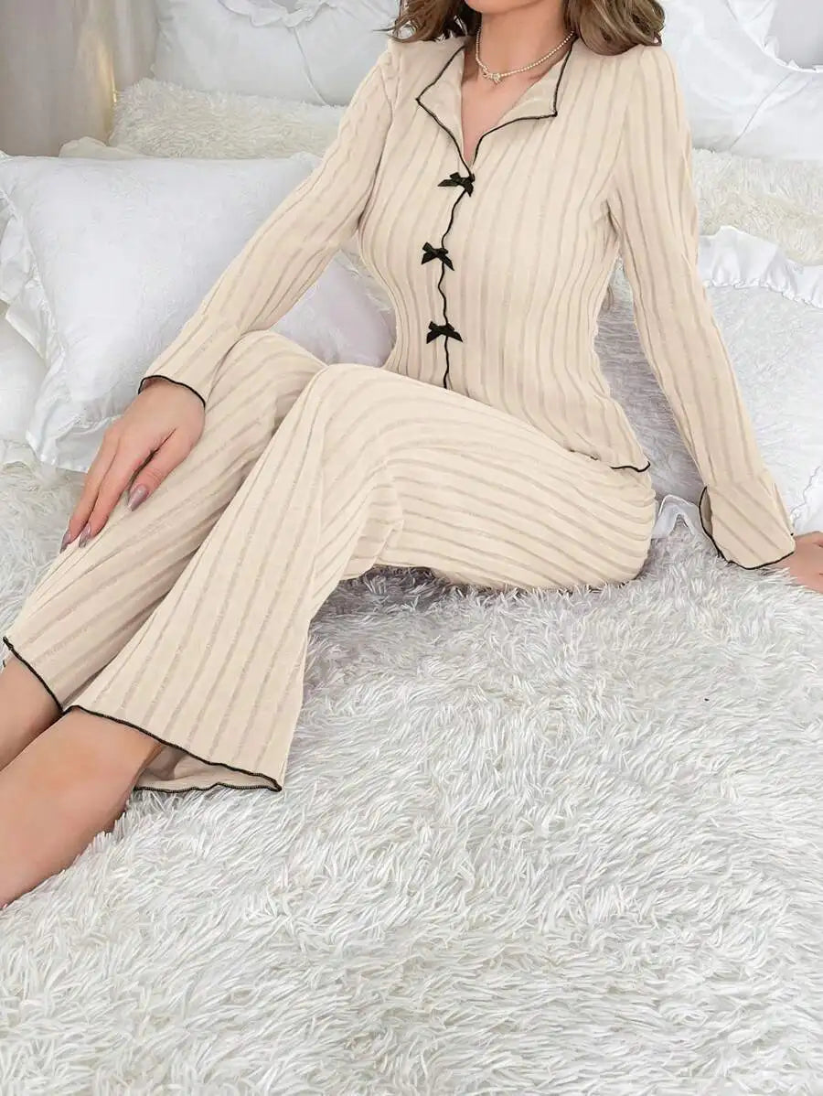 Women's Two-piece Pajamas Autumn And Winter Home Warm Casual, Fashionable And Wearable Home Clothes Set For Women