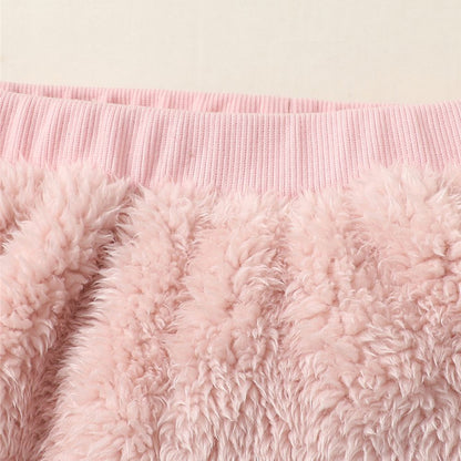 0-3Years Baby Girl Clothes Set Cute Bear O-neck Long Sleeve Top+Thick Pants Autumn&Winter Warm Clothing Outfit for Toddler Girl