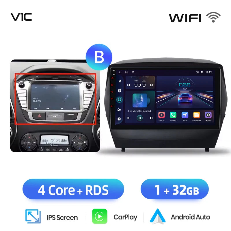 Junsun Android Wireless CarPlay Auto Car Radio For Hyundai Tucson 2 ix35 2009-2015 Car Intelligent Systems DSP SWC RDS GPS FM BT