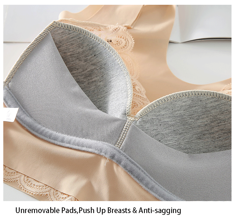 Bras For Women Underwear Plus Size Bra M-5XL Wire Free Brassiere Summer Wireless Bralette Push Up Sexy Lace Bra With Padding