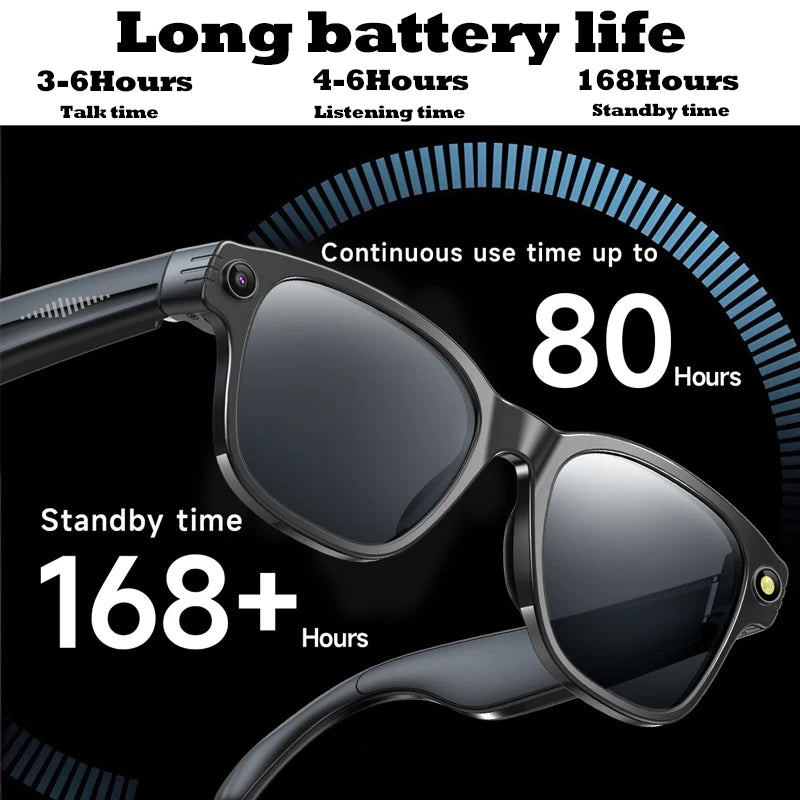 Smart Glasses With 8M HD camera 1200P anti-shake HD video AI intelligent voice assistant Real-time translation Object recognion