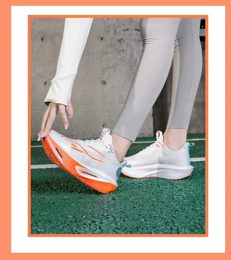 Unisex Carbon Board Running Shoes Professional Marathon Lightweight Bouncing Pad Breathable Ladies Stable Support Sports Shoes