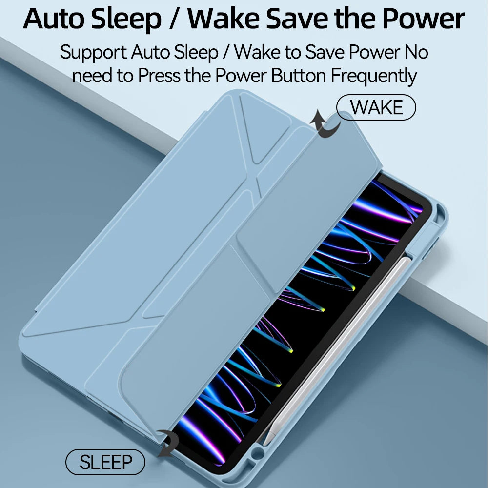 For iPad Case 2024 Air 11 13 M2 Pro 11 13 for 10 Gen Pro 10.5 10.2 9th 8th 6th 5th 9.7 Mini 6 Acrylic Smart Case with Pen Holder