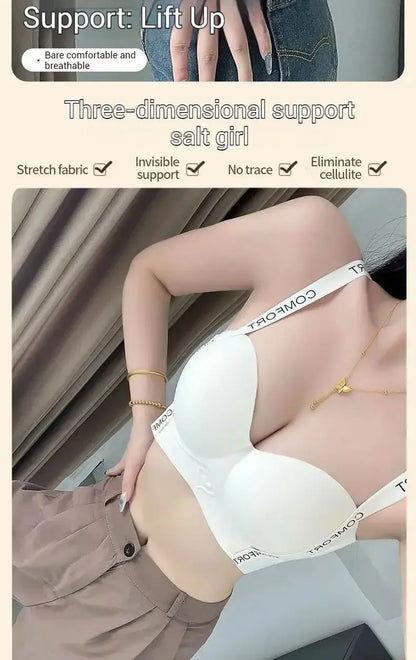 Push Up Bra for Small Breasts Seamless Lift Adjustable Bralette  Anti Sag Ringless Design Back Beauty Enhancer 24H Comfort