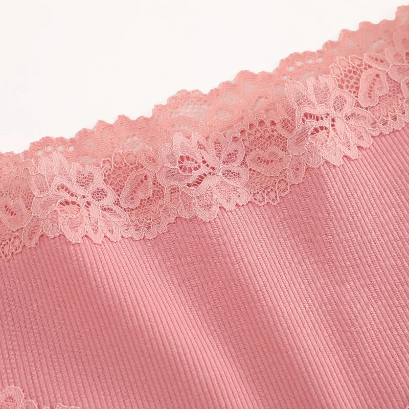 4Pcs/Set Seamless Cotton Brazilian Pants For Women Elastic High Waist Breathable Underpants Ladies Lace Panties Sexy Lingerie