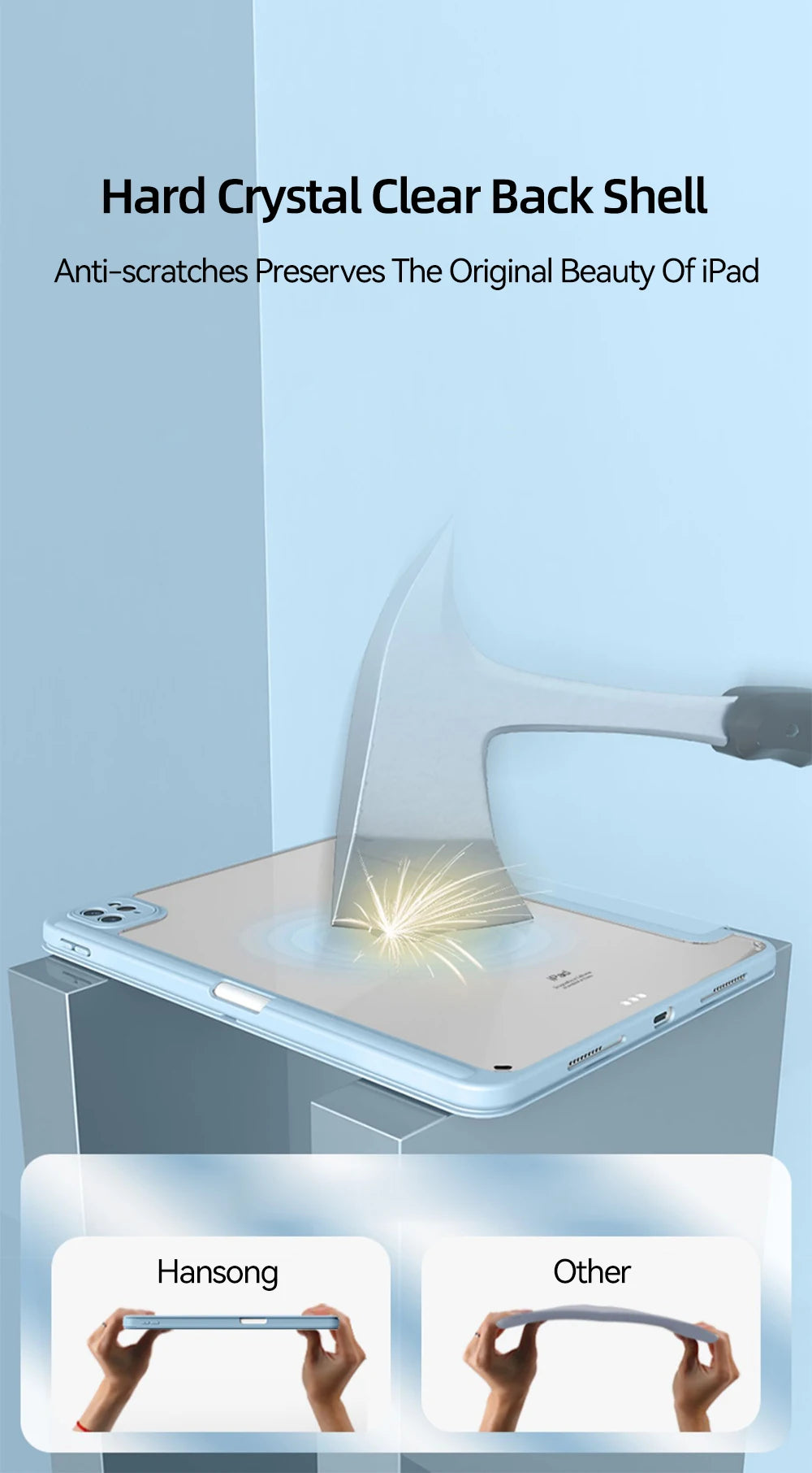 For iPad Case 2024 Air 11 13 M2 Pro 11 13 for 10 Gen Pro 10.5 10.2 9th 8th 6th 5th 9.7 Mini 6 Acrylic Smart Case with Pen Holder