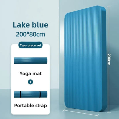 Tapis de yoga pour homme, 20 mm d'épaisseur, allongé et élargi, antidérapant, idéal pour l'exercice, couleur unie, en NBR.