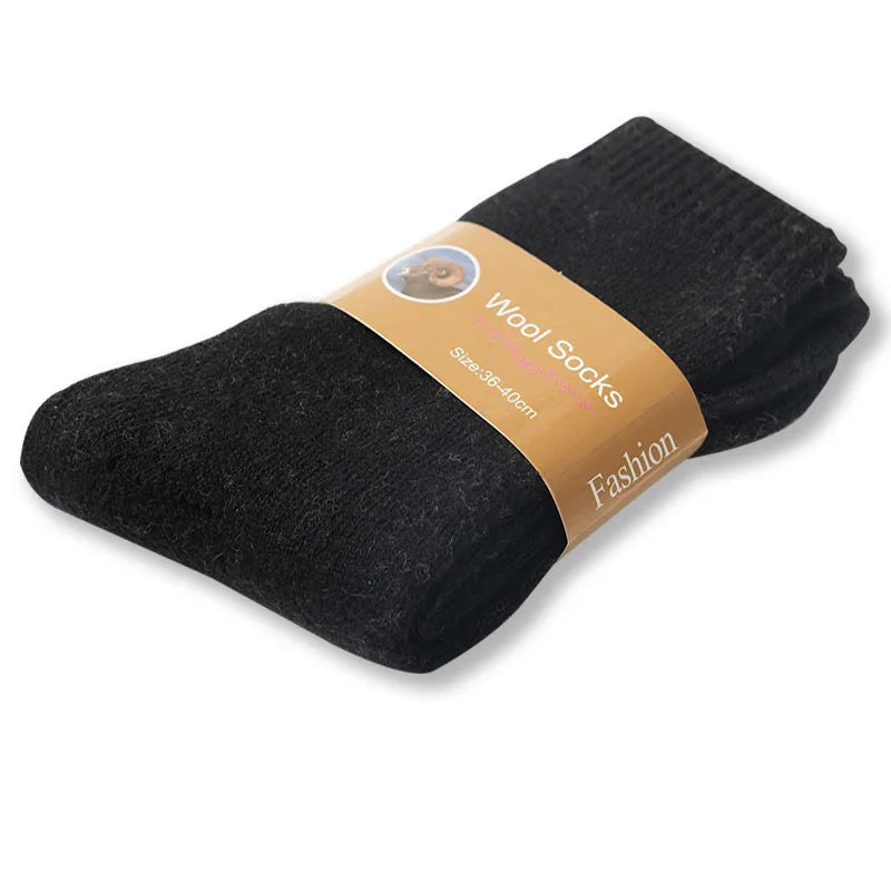 1 Pair Solid Color Wool Socks Men's Sock Women Socks Against Super Thicker Winter Socks High Quality Cold Snow Sock Merino Socks