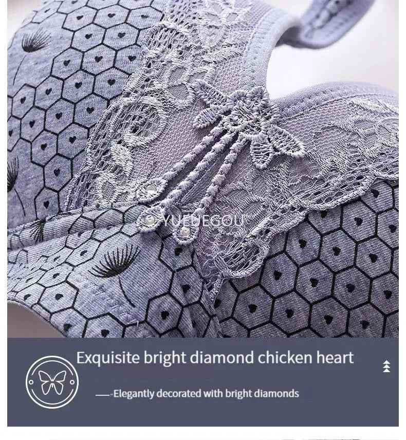 Plus Size Push Up Bra for Women - Adjustable Straps Lace Trim, Full Coverage Comfortable Support Underwire Bra for Big Bust