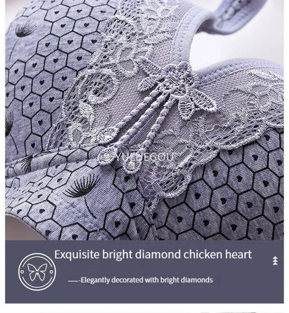 Plus Size Push Up Bra for Women - Adjustable Straps Lace Trim, Full Coverage Comfortable Support Underwire Bra for Big Bust