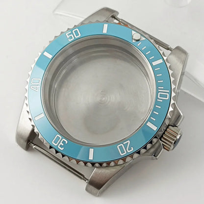 Goutent 40mm Sapphire Crystal Watch Case Blue Ceramic Bezel Fit NH34 NH35 NH36 ETA 2824 PT5000 ST2130 Movement