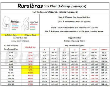 Ruralbras Sexy Women's Bras Wireless Full Coverage D/E/F for Plus Size Non Padded Comfort Soft Bra Minimizer Top Female Lingerie