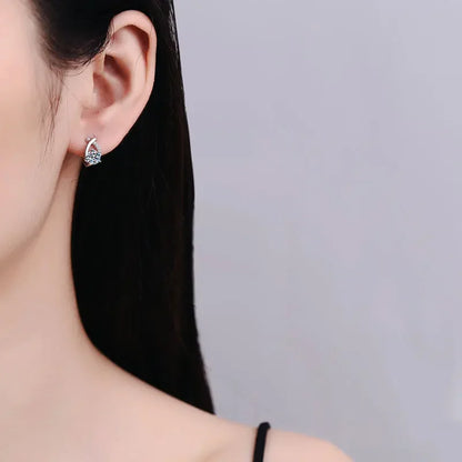 Boucles d'oreilles créoles en véritable moissanite de 0,5 carat et 5 mm, avec certificat, en argent sterling 925. Bijoux de luxe étincelants pour femmes.