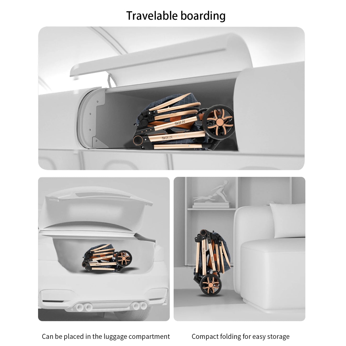 Poussette 3 en 1, poussette légère, landau, poussette multifonction, poussette pour nouveau-né, poussette maman-enfant