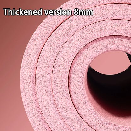 Tapis de yoga de 8 mm, adapté aux débutants, plus long et plus épais pour une meilleure stabilité lors des exercices, tapis de yoga antidérapant pour le fitness à domicile.