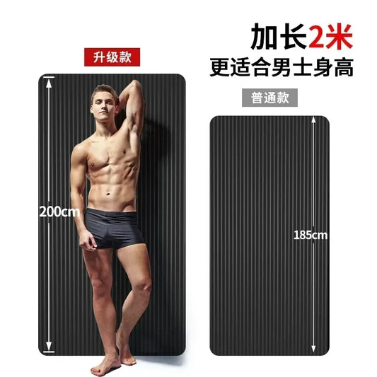 Tapis de gym pour homme 200 x 90 cm, épaisseur 20 mm, tapis de yoga pour débutants, plus épais, plus large et plus long, antidérapant, pour la maison