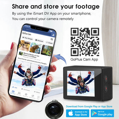 Ultra HD 4K Action Camera H9R WiFi 12MP 2" LCD 30M  Waterproof 170D Remote Control Helmet Bicycle Video Camera Outdoor Sport Cam