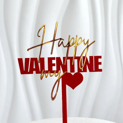 INS 14 Style Happy Valentine's Day Acrylic Cake Toppers Red Love Valentine's Day Cake Topper for  Valentine's Day Party Gifts