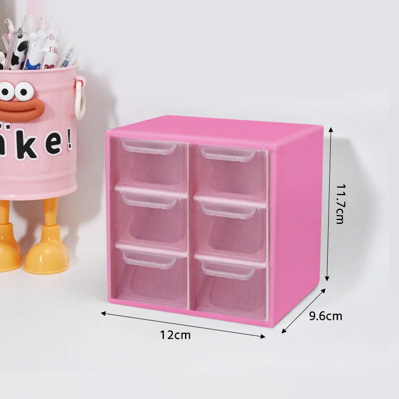 Large Capacity Dustproof Multi-layer Desktop Storage Box  Organizing Box Multifunctional Transparent Six Grid Drawer Storage Box