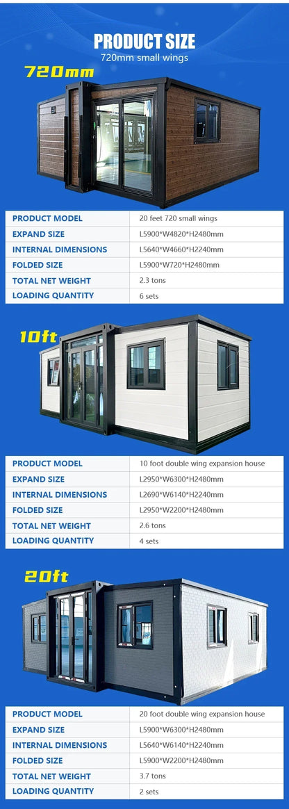 40Ft 20Ft Luxury Foldable Expandable Container House Camping Prefabricated Tiny Portable Folding Container House