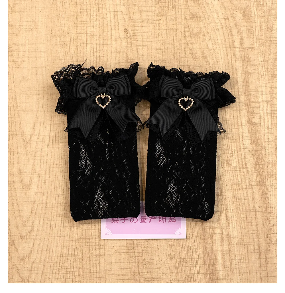 JK Lolita Lace Stockings Bow Knot Sweet Socks Female Long Stocking Teen Uniform Calf Socks Student Cute JK Socks