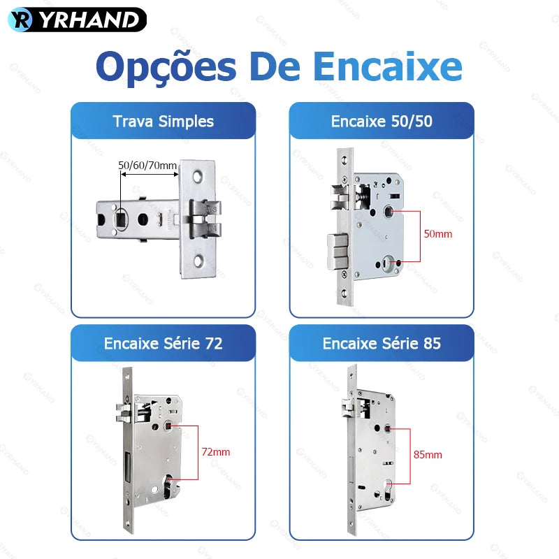 YRHAND Do Brasil Tuya wifi App Unlock fechadura digital Waterpoof eletronica Fingerprint  IC card Smart Door Lock for Home