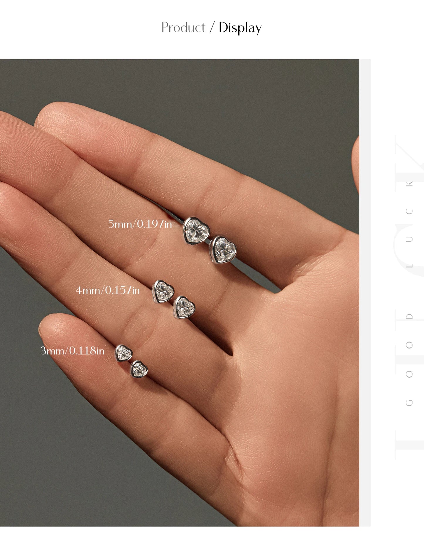 Boucles d'oreilles MODIAN en argent sterling 925, ornées de moissanites en forme de cœur et disponibles en 3 tailles. Bijoux fins et tendance pour femmes.