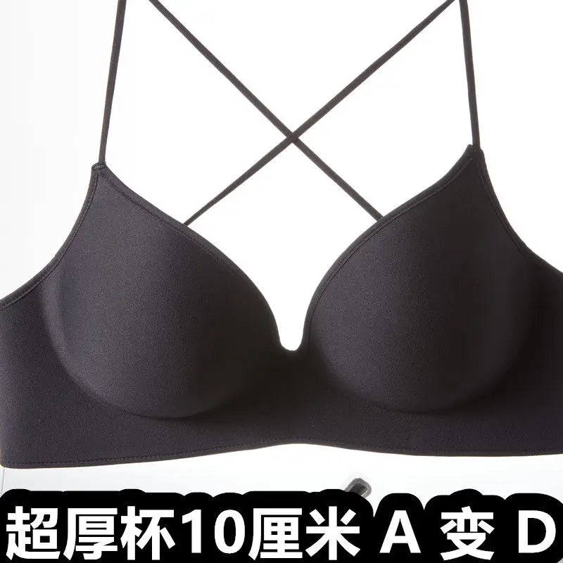 10CM Ultra Thick Push Up Bra for Small Chest Women Wireless Seamless No Side Fat Bra Lift Shape Body Shaper with Invisible Back