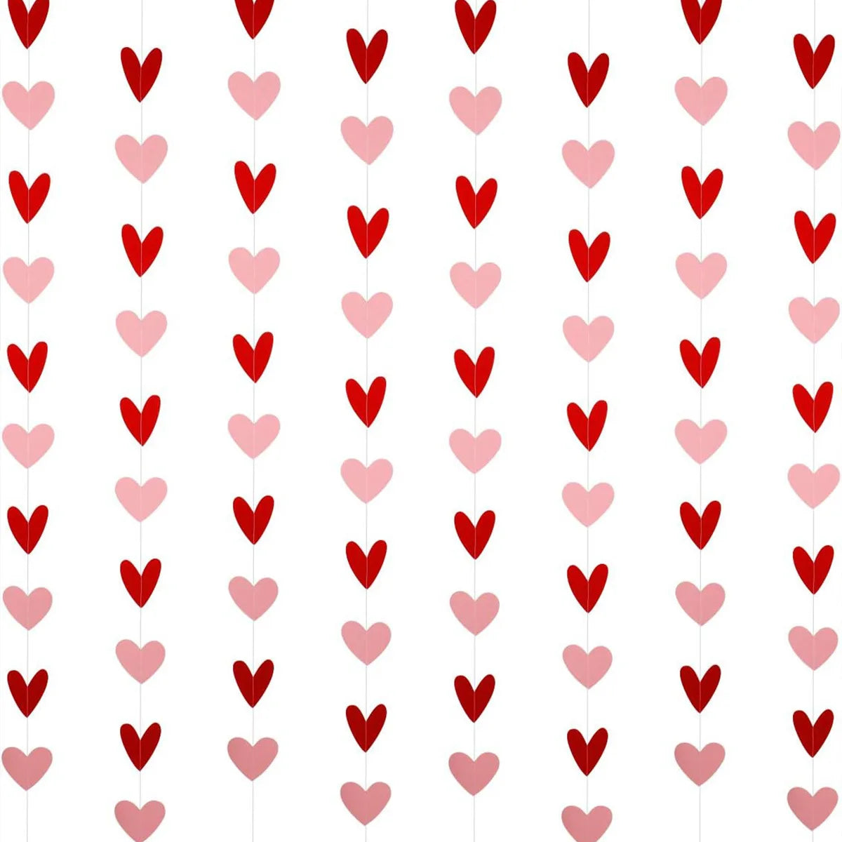 6Pcs Red/White Anniversary Heart Love Spiral Swirl Hanging Garland Balloon Straws for Valentine's Day Wedding Party Decorations