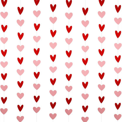 6Pcs Red/White Anniversary Heart Love Spiral Swirl Hanging Garland Balloon Straws for Valentine's Day Wedding Party Decorations