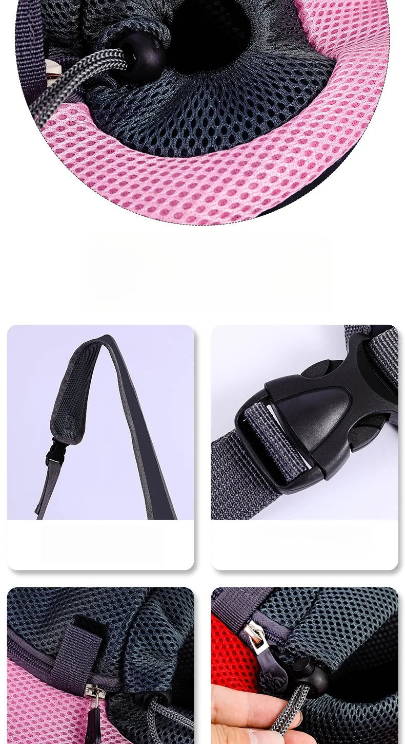 Pet backpack, portable shoulder bag for travel, hands-free outdoor crossbody bag suitable for cat and dog pet supplies