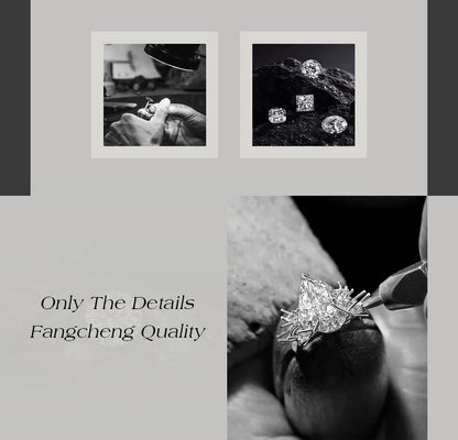 Bagues en argent sterling 925 avec nœud papillon et moissanite, lot de 2, 0,8 ct, taille cœur, couleur D, pureté VVS1. Bijou de luxe idéal pour une soirée.