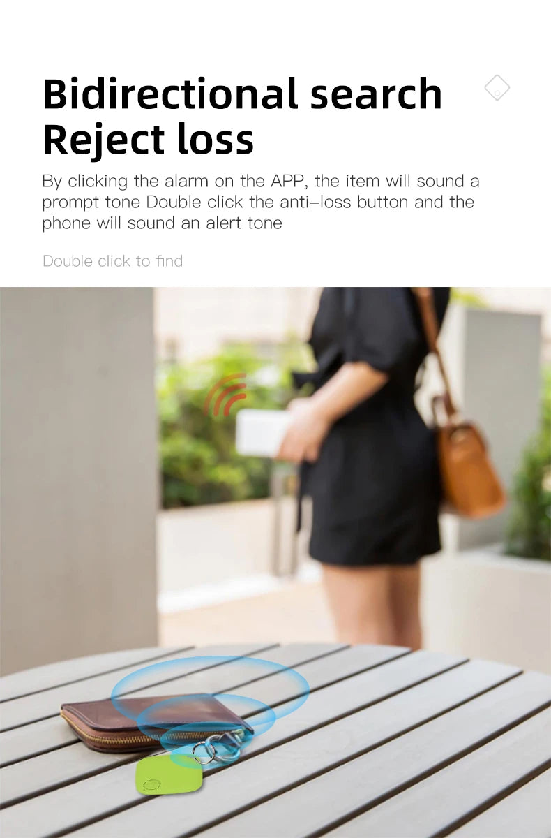 HOMEFISH Mini Bluetooth 5.0 Tracker AntiLost Device Round Pet Kids Bag Wallet Tracking Smart Finder Locator