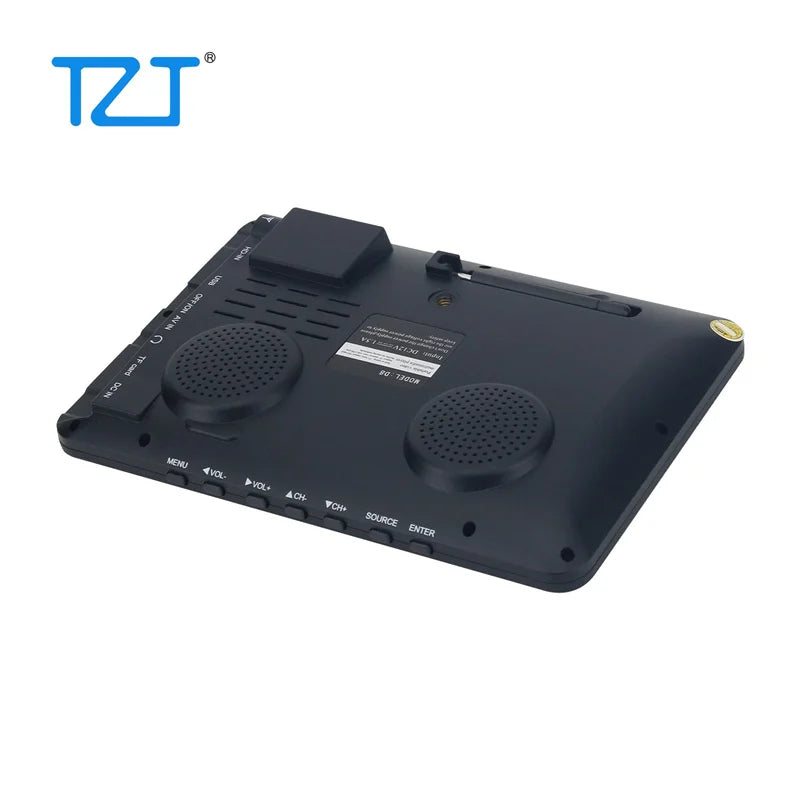 Téléviseur portable TZT LEADSTAR D8 8 pouces, compatible ATSC, DVB-T2 et ISDB-T, prend en charge la vidéo 1080p.